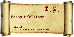 Pozna Héliosz névjegykártya